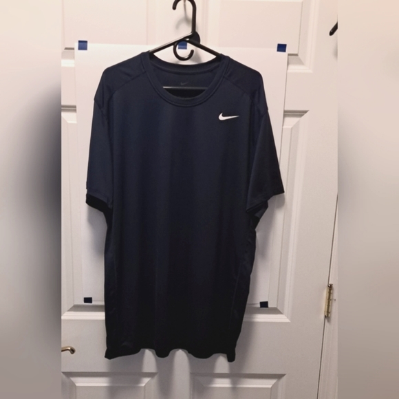 men's NIKE dri-fit T-SHIRT navy blue DRI-FIT - Picture 1 of 5